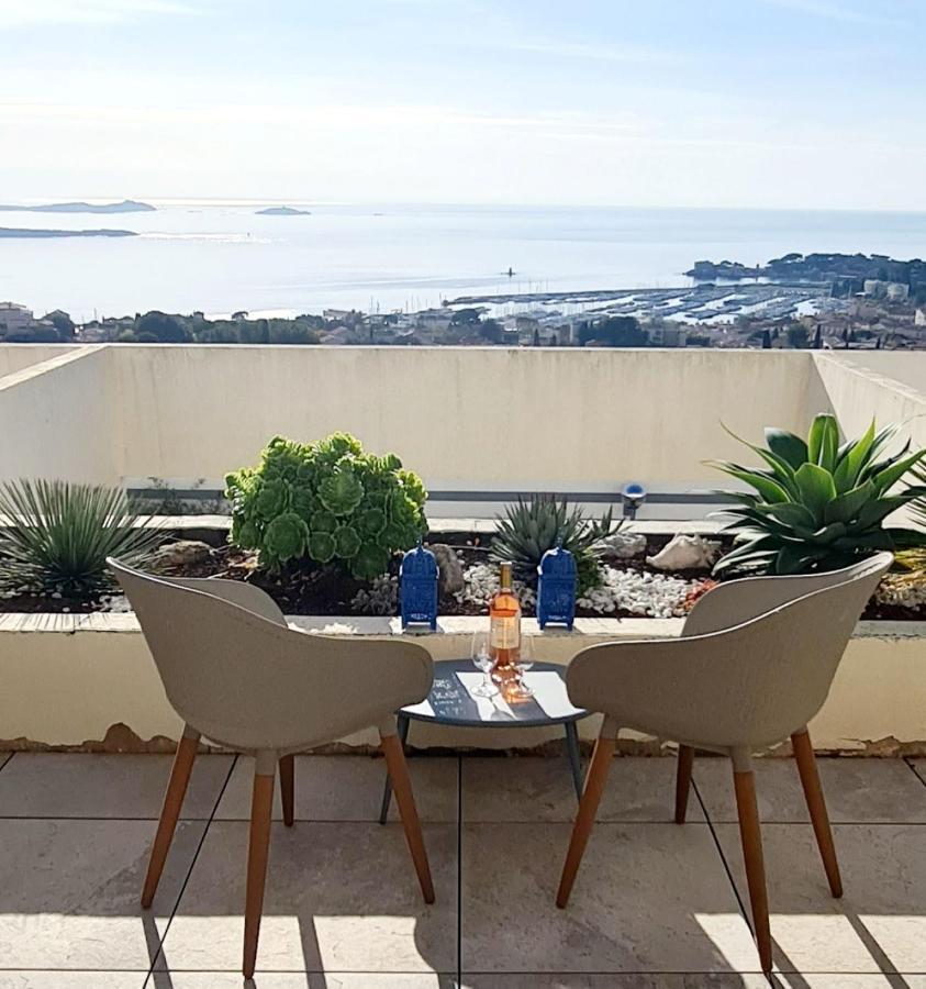 Vue Mer Panoramique - Grande Terrasse Et Piscine Bandol Exteriör bild
